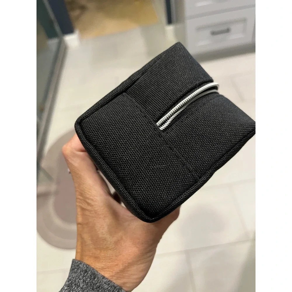 Dior Beaute Black Cosmetic Pouch Silver Hardware CD Logo Makeup Bag C400000969